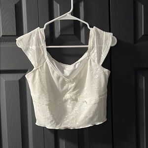Elegant White Lace Crop Top